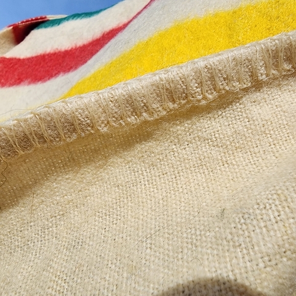 Antique Whitney England Early's Settler Hudson's Bay Stripe 100% Wool Blanket - Picture 7 of 16